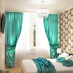 bright turquoise curtains