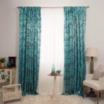 colored turquoise curtains