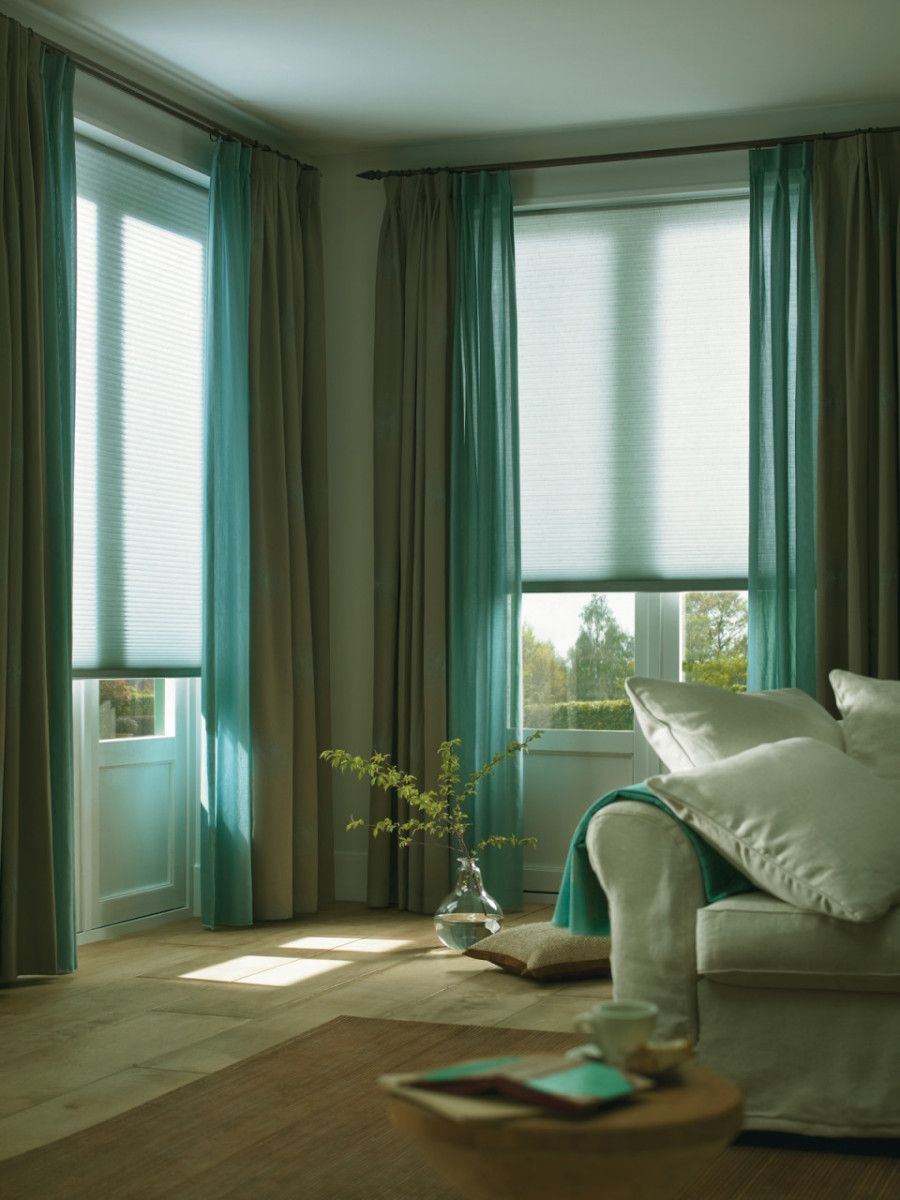 turquoise green curtains