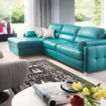 turquoise sofa leather