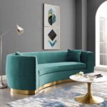 turquoise semicircular sofa