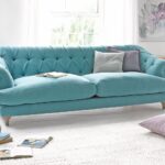 turquoise quilted sofa