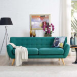 turquoise sofa on legs