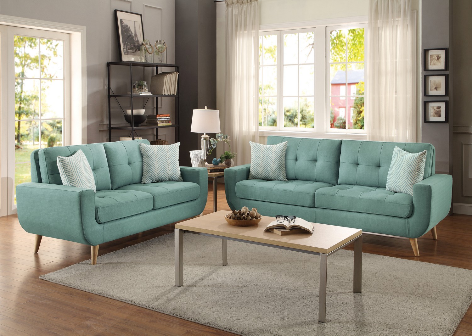 selection of a turquoise sofa