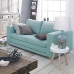 faded turquoise sofa