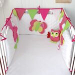 bed bumpers with pink owl