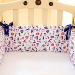 bed bumpers with blue ribbons