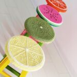 cover on the stool crochet photo decor