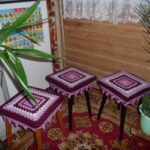 housse de tabouret au crochet