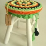 types de conception de couverture de tabouret au crochet