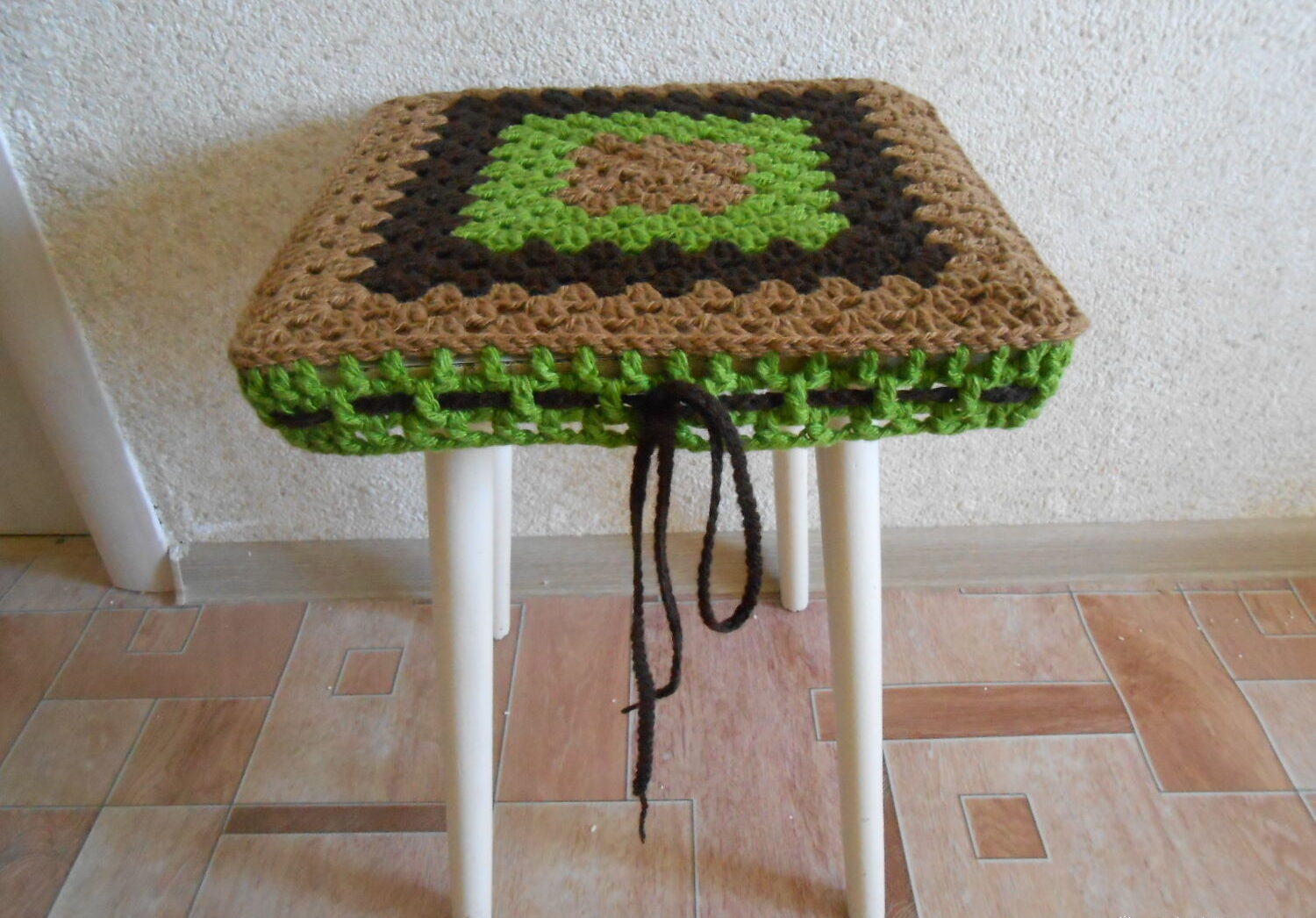 idées de photo de couverture de tabouret au crochet