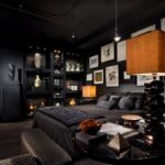 black furniture in the interior decor