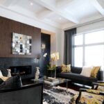 black furniture in the interior photo options