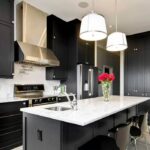 black furniture in the interior photo design