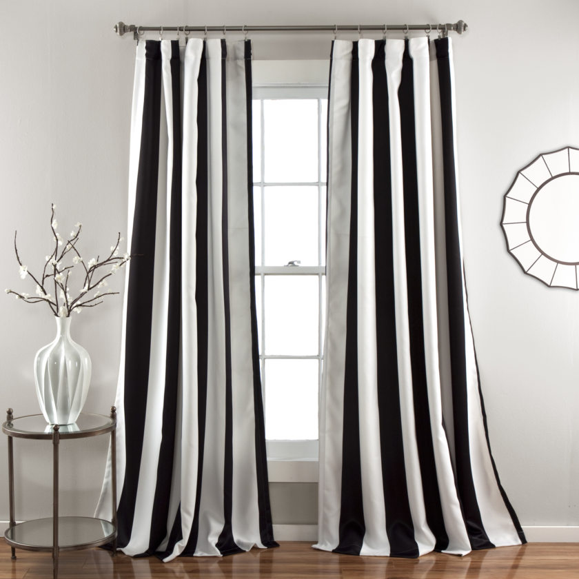 black and white curtains