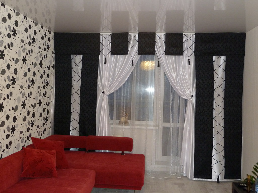 black and white curtains