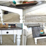 decoupage table white