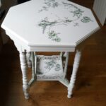 decoupage table white