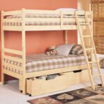 children's bed made of wood bunk