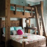 children's bed made of wood two-story