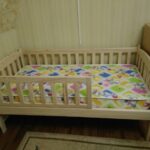 children's bed made of wood wide