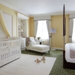 baby bed in a large room