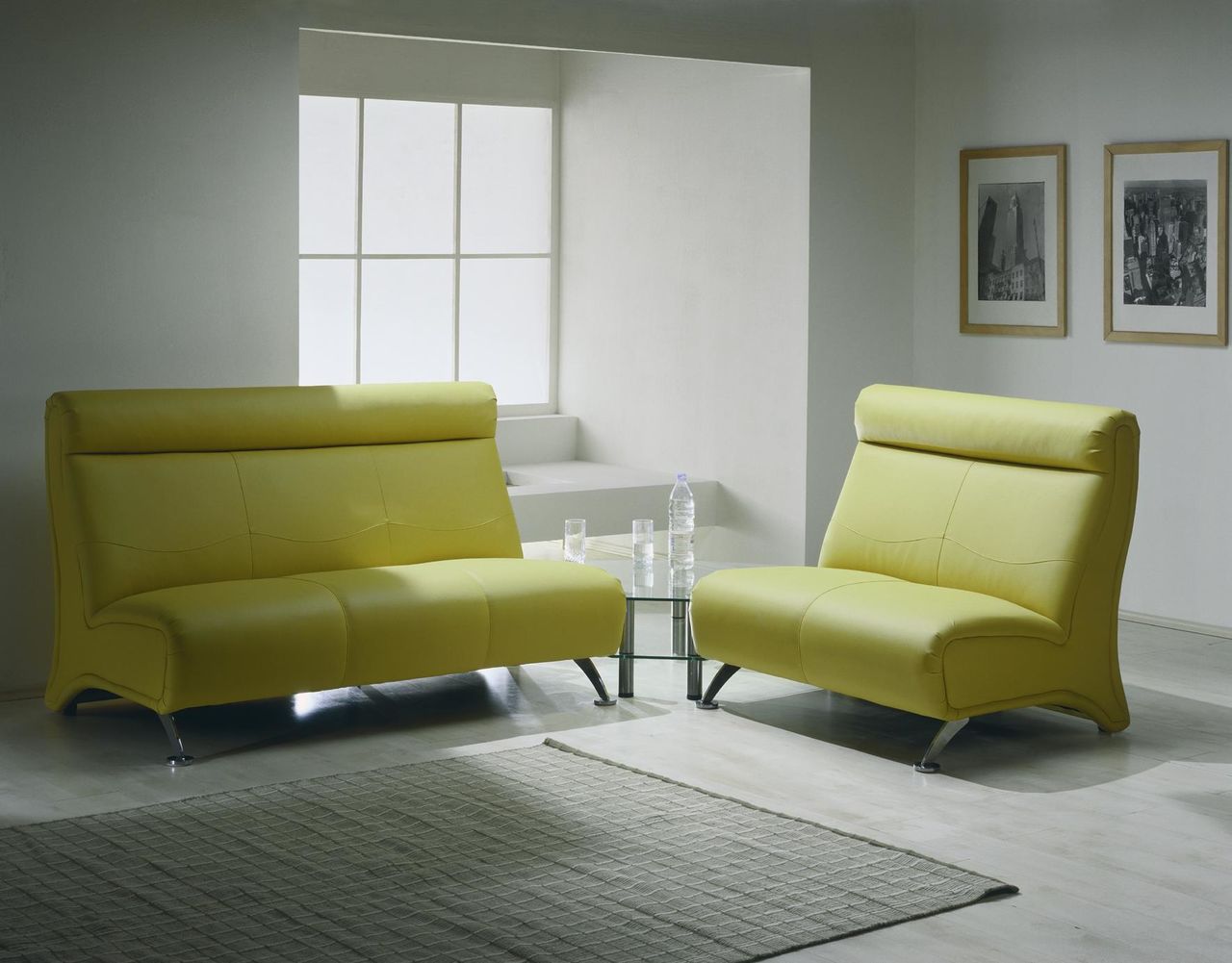 green eco-leather sofa