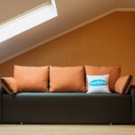 swivel sofa orange