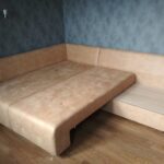 swivel sofa beige unfolded