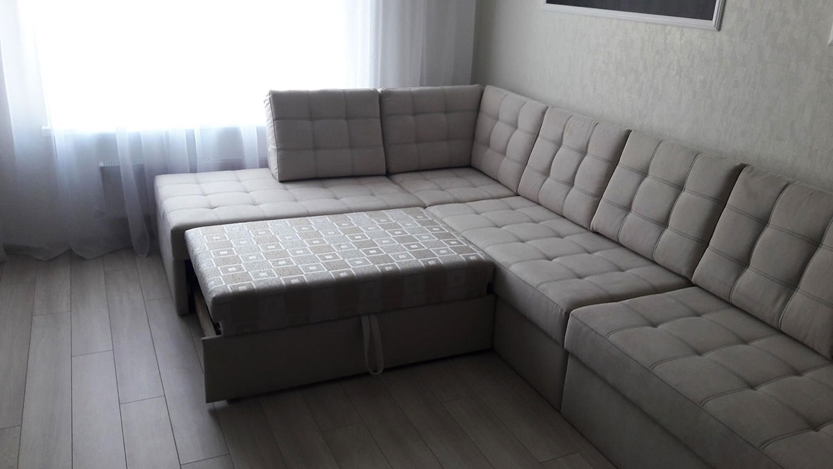 swivel sofa in a small apartment