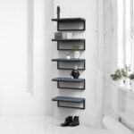 designer shelves in a column