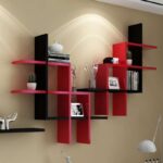 black and red designer shelves