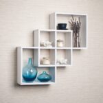 white designer shelves