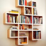 rectangular designer book shelves