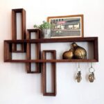 designer shelves on the wall for accessories