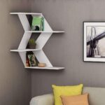 white corner designer shelves