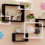 black and white designer shelves