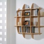 wooden designer shelves on the wall