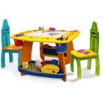 chaise et table pour enfants multicolores