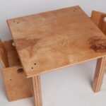 plywood children's chair and table