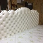 bed with headboard wide white