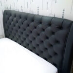 bed with headboard wide dark