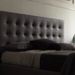 bed with headboard gray wide