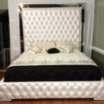 bed with headboard white with black