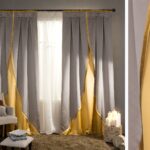 yellow gray two-tone curtains