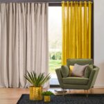 gray-yellow two-tone curtains