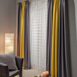 two-tone curtains yellow with dark gray