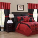 red and black two-tone curtains