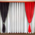 black and red curtains