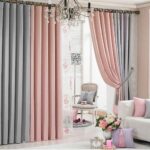 gray-pink two-tone curtains